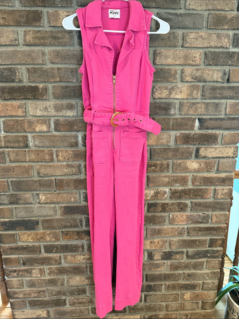 Show Me Your MuMu Hot Pink Sleeveless Belted Jumpsuit